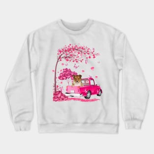 Valentine's Day Love Pickup Truck Shetland Sheepdog Crewneck Sweatshirt